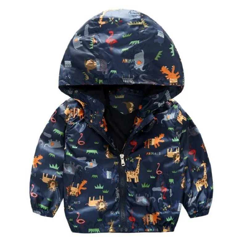 Trendy Kids Apparel Kids Clothing Unisex Autumn/Spring Cartoon Animal Hooded Jacket