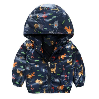 Trendy Kids Apparel Kids Clothing Unisex Autumn/Spring Cartoon Animal Hooded Jacket