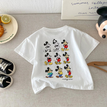 Trendy Kids Apparel Kids Clothing Unisex Disney Mickey Cartoon Print T-Shirt