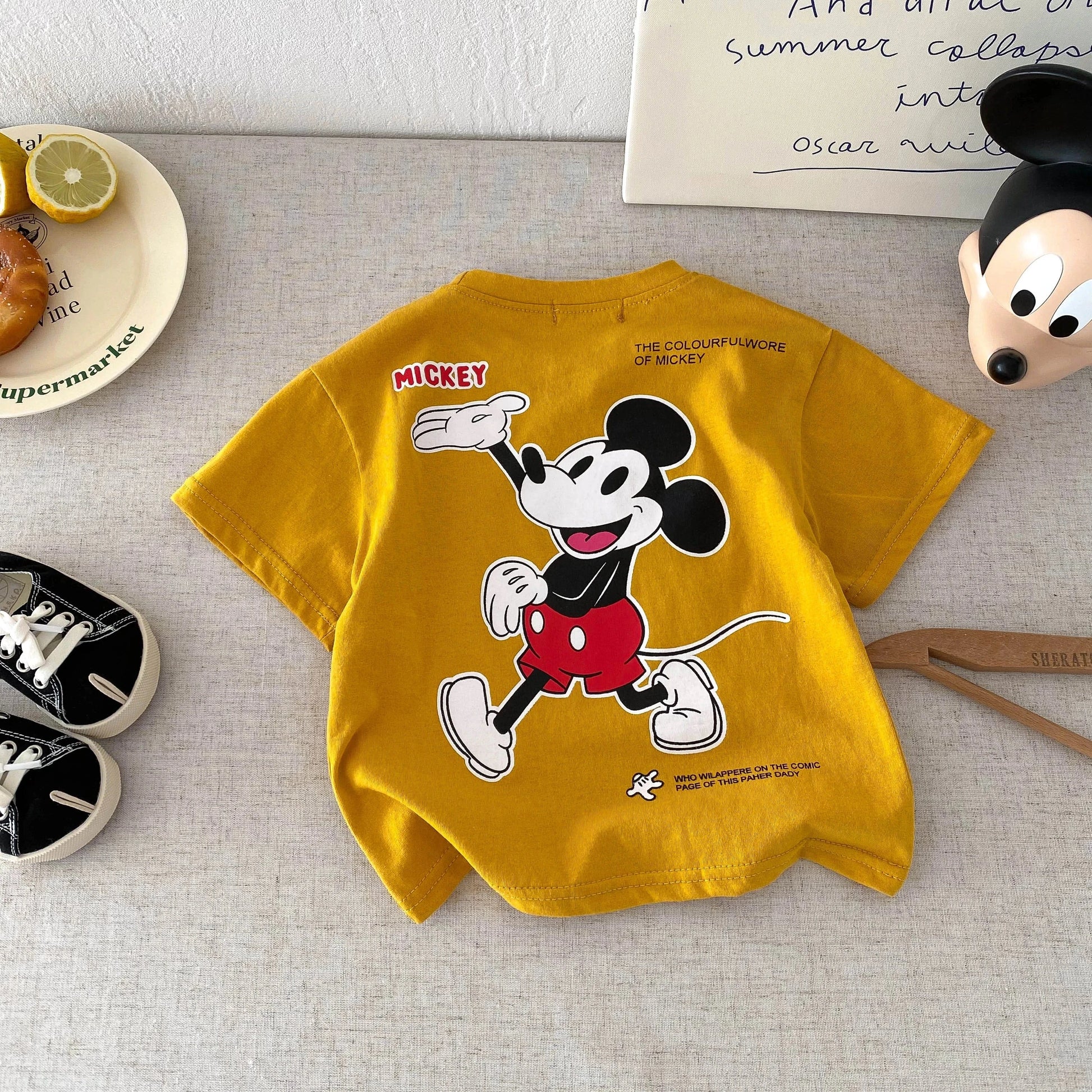 Trendy Kids Apparel Kids Clothing Unisex Disney Mickey Cartoon Print T-Shirt