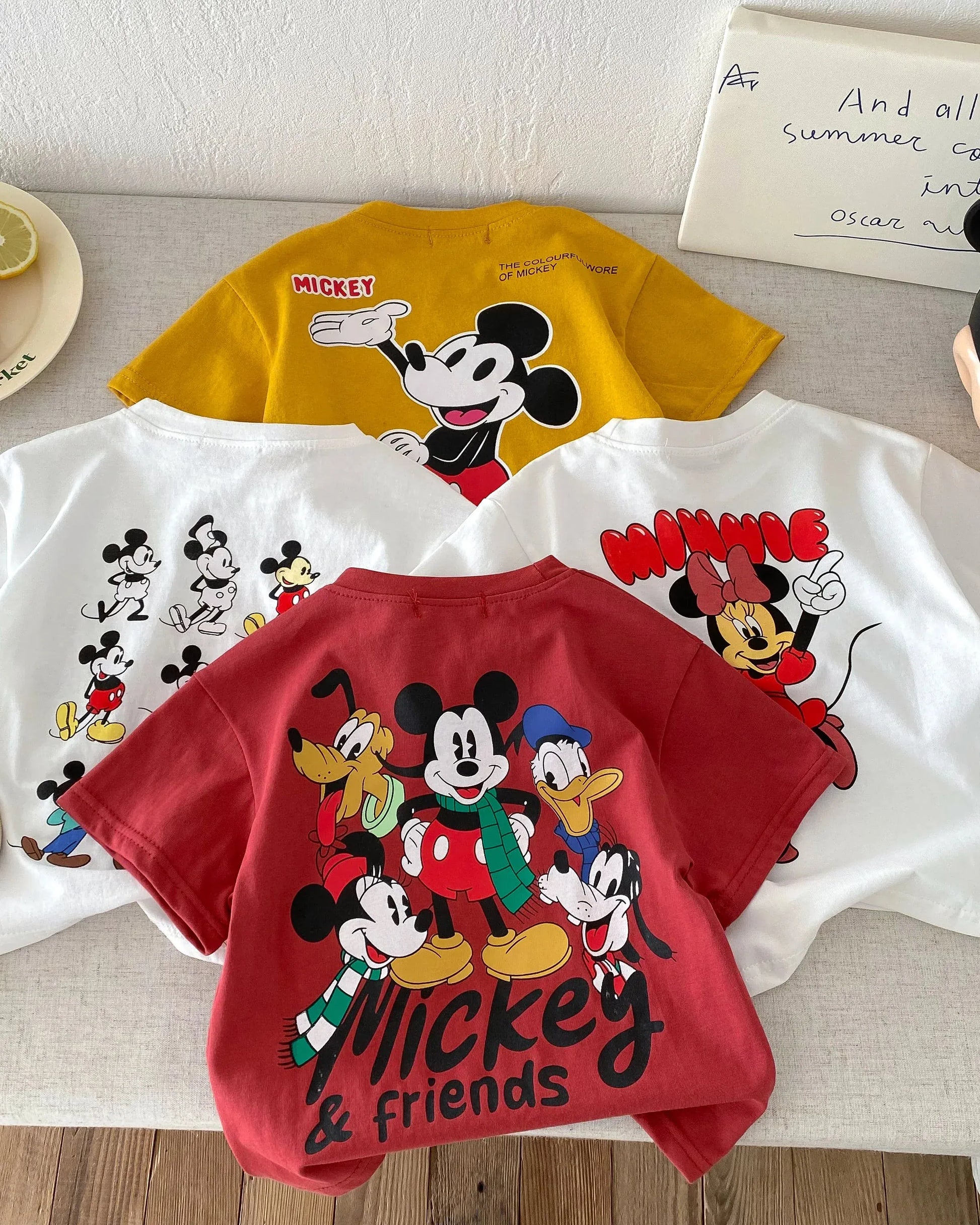 Trendy Kids Apparel Kids Clothing Unisex Disney Mickey Cartoon Print T-Shirt