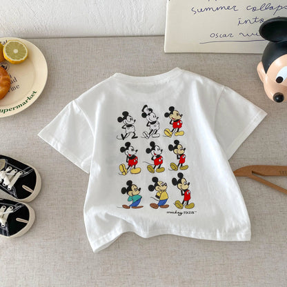 Trendy Kids Apparel Kids Clothing Unisex Disney Mickey Cartoon Print T-Shirt