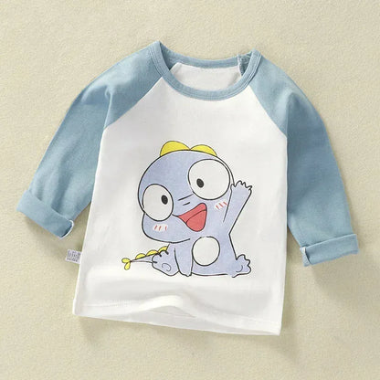 Trendy Kids Apparel Kids Clothing Unisex Kids Cotton Cartoon Long Sleeve T-Shirt