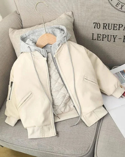 Trendy Kids Apparel Kids Clothing Winter Boys Leather Jacket Thick Warm Cotton Kids Coat