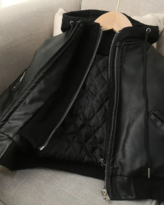 Trendy Kids Apparel Kids Clothing Winter Boys Leather Jacket Thick Warm Cotton Kids Coat