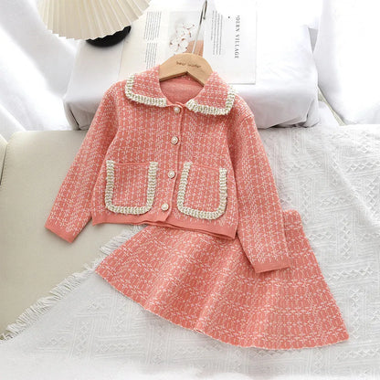 Trendy Kids Apparel Kids Clothing Winter Fashion Elegant Girls Set