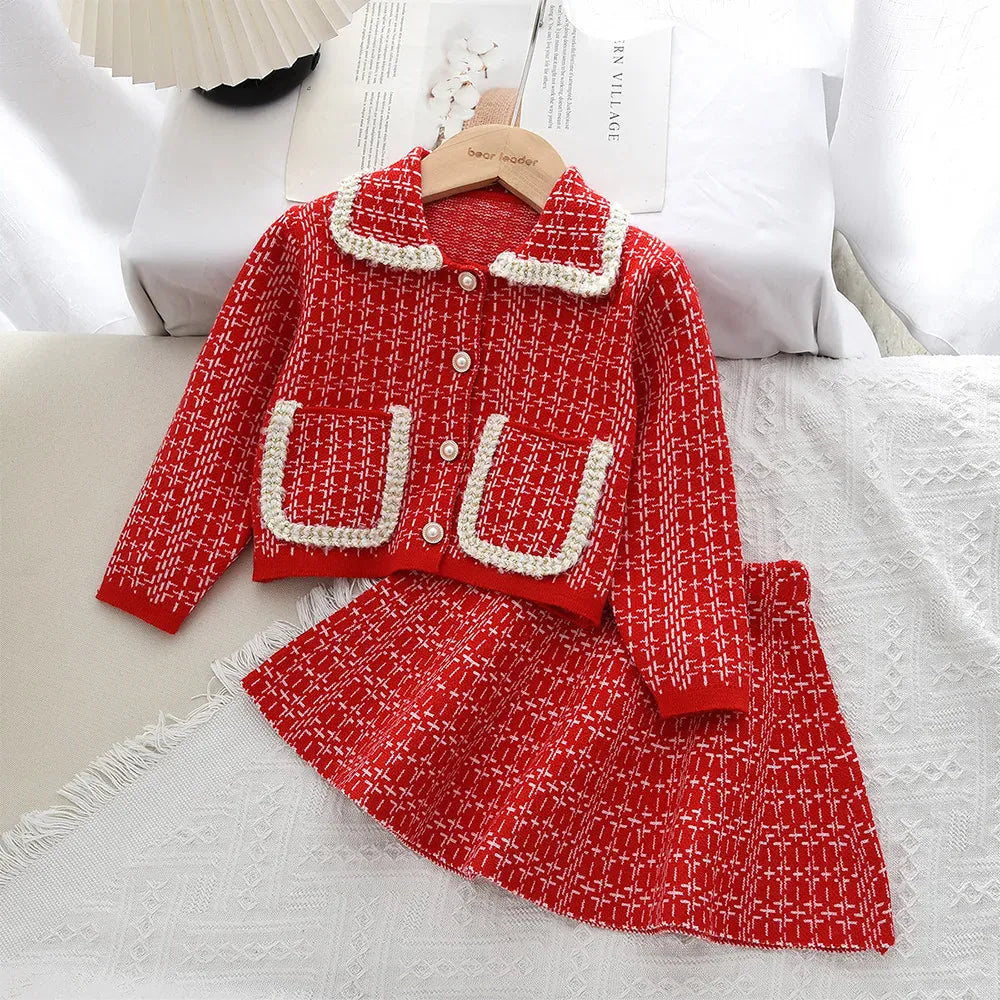 Trendy Kids Apparel Kids Clothing Winter Fashion Elegant Girls Set