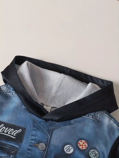 Trendy Kids Apparel US Kids Clothing Baby Button Up Hooded Jacket & Pants Set