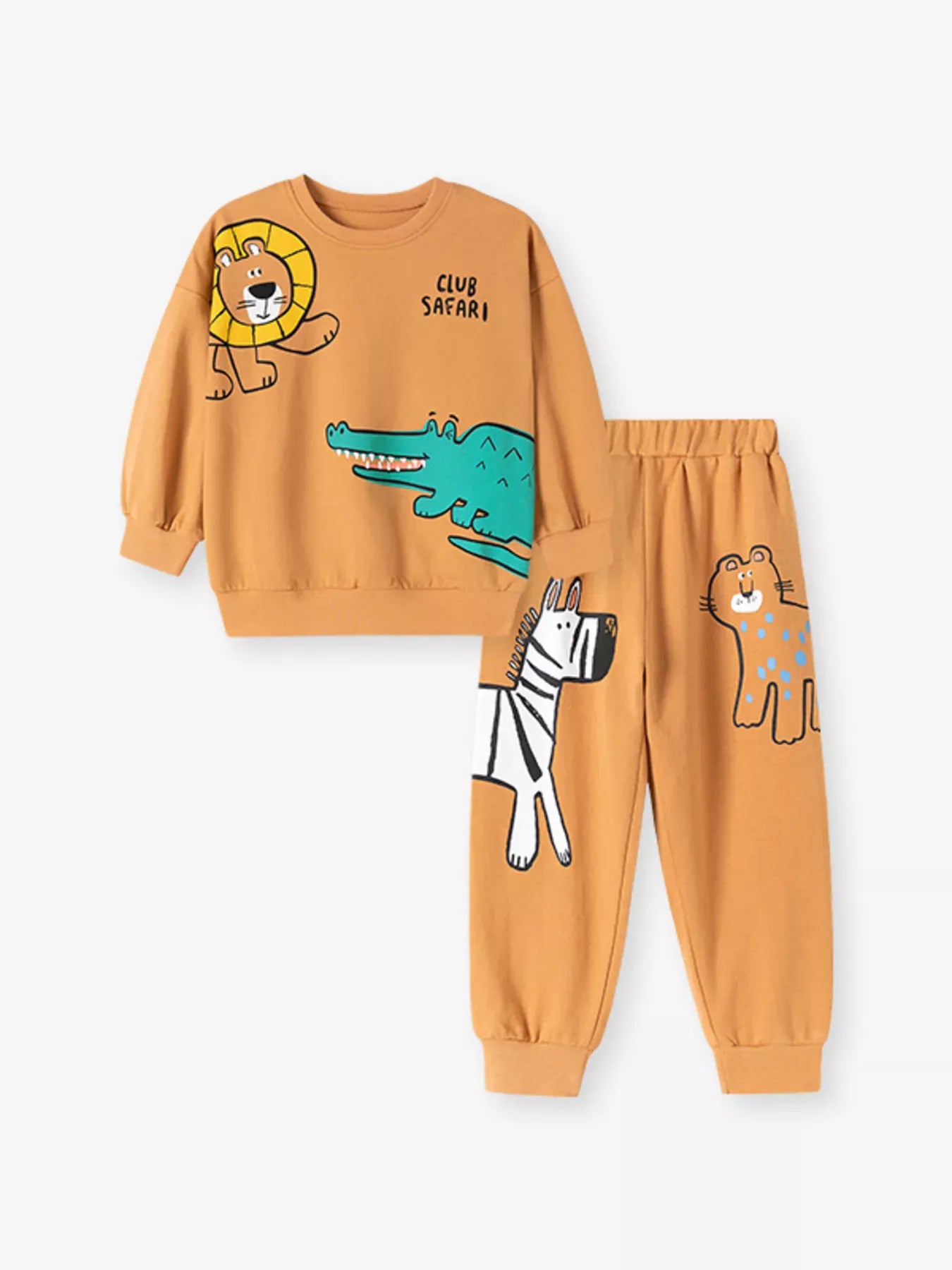Trendy Kids Apparel US Kids Clothing Children's Animal Round Neck Sweatshirt and Pants Set