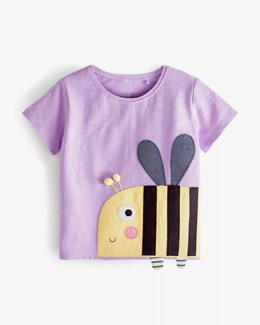 Trendy Kids Apparel US Kids Clothing Children's Bee Applique Short Sleeve T-Shirt