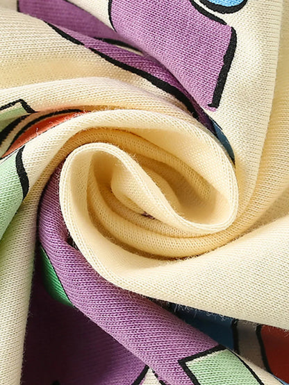 Trendy Kids Apparel US Kids Clothing Children's Cartoon Car & Rainbow Print Short Sleeve T-Shirt