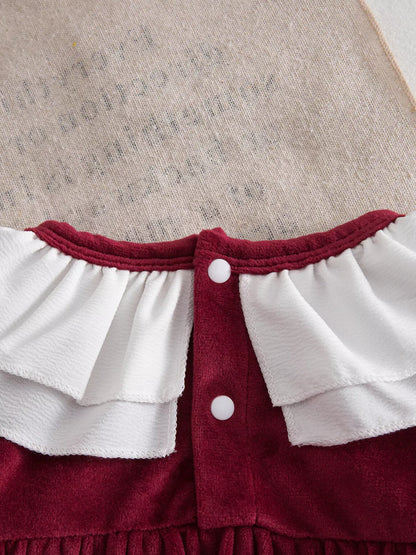 Trendy Kids Apparel US Kids Clothing Children's Christmas Velvet Bodysuit and Socks Set