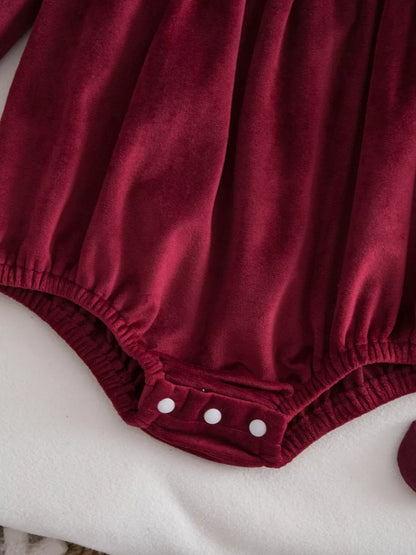 Trendy Kids Apparel US Kids Clothing Children's Christmas Velvet Bodysuit and Socks Set