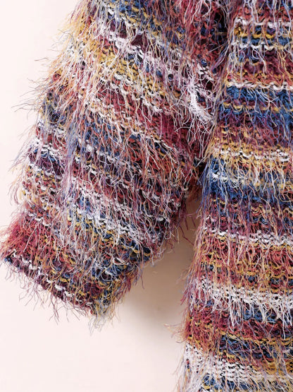 Trendy Kids Apparel US Kids Clothing Children's Colorful Knitted Fuzzy Cardigan