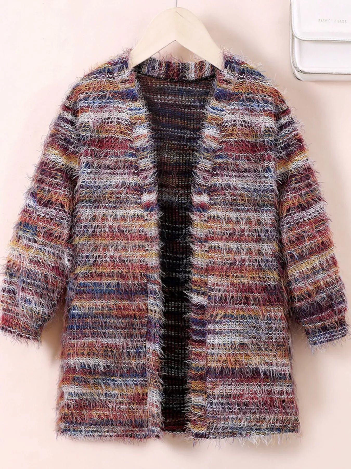 Trendy Kids Apparel US Kids Clothing Children's Colorful Knitted Fuzzy Cardigan