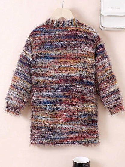 Trendy Kids Apparel US Kids Clothing Children's Colorful Knitted Fuzzy Cardigan