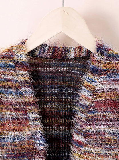 Trendy Kids Apparel US Kids Clothing Children's Colorful Knitted Fuzzy Cardigan