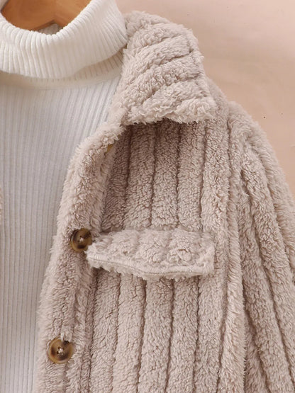 Trendy Kids Apparel US Kids Clothing Children's Cozy Fleece Button-Down Jacket