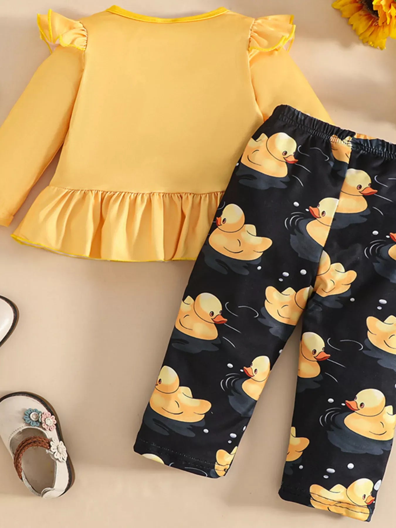 Trendy Kids Apparel US Kids Clothing Children's Cute Duck Print Long Sleeve Top and Pants Set