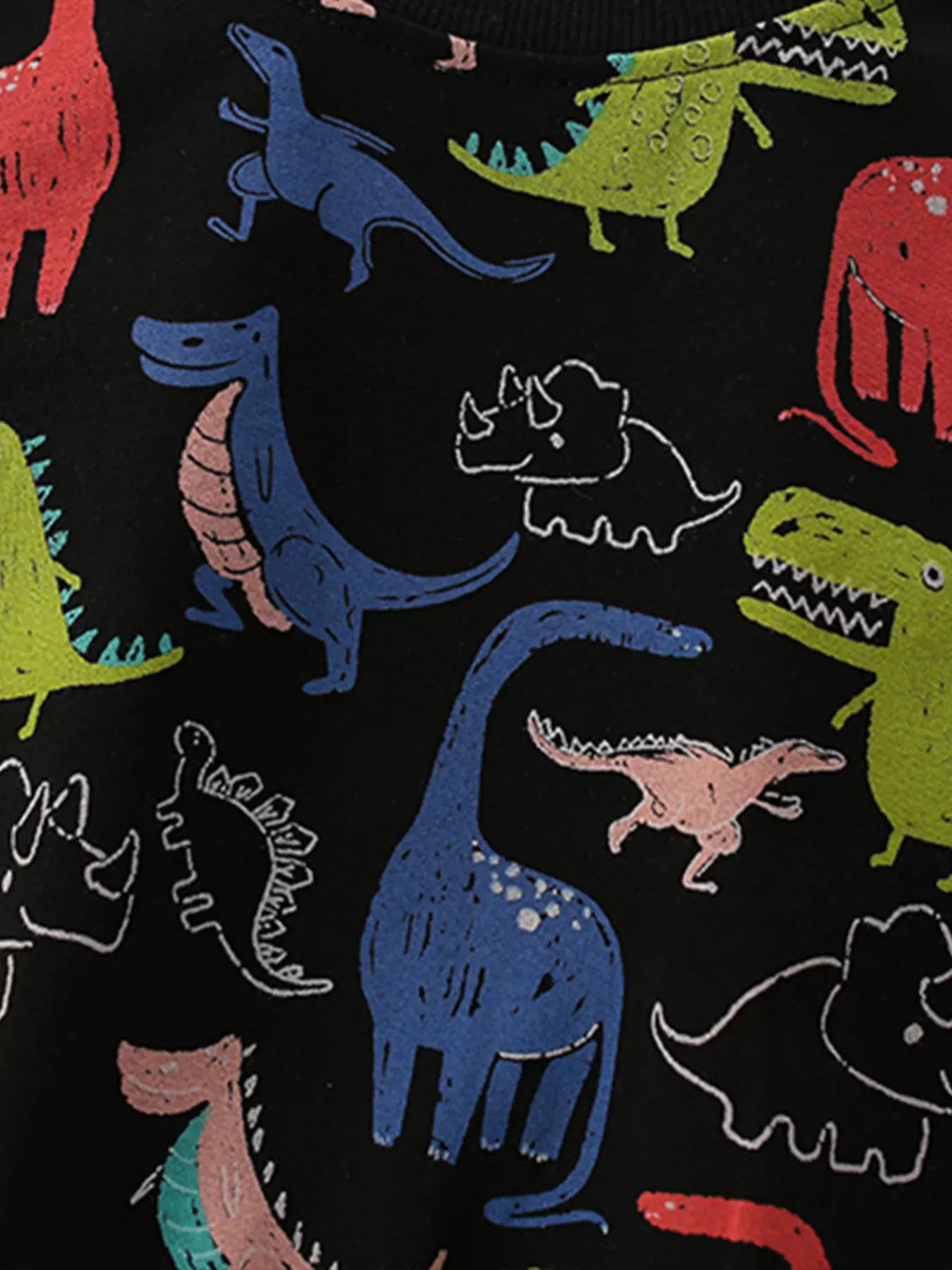 Trendy Kids Apparel US Kids Clothing Children's Dinosaur Print Crew Neck Sweatshirt