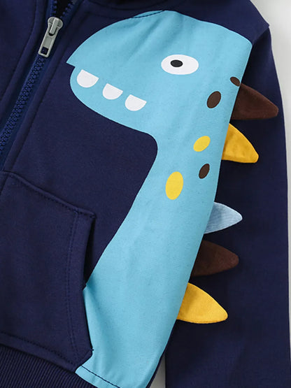 Trendy Kids Apparel US Kids Clothing Children's Dinosaur Zip-Up Top