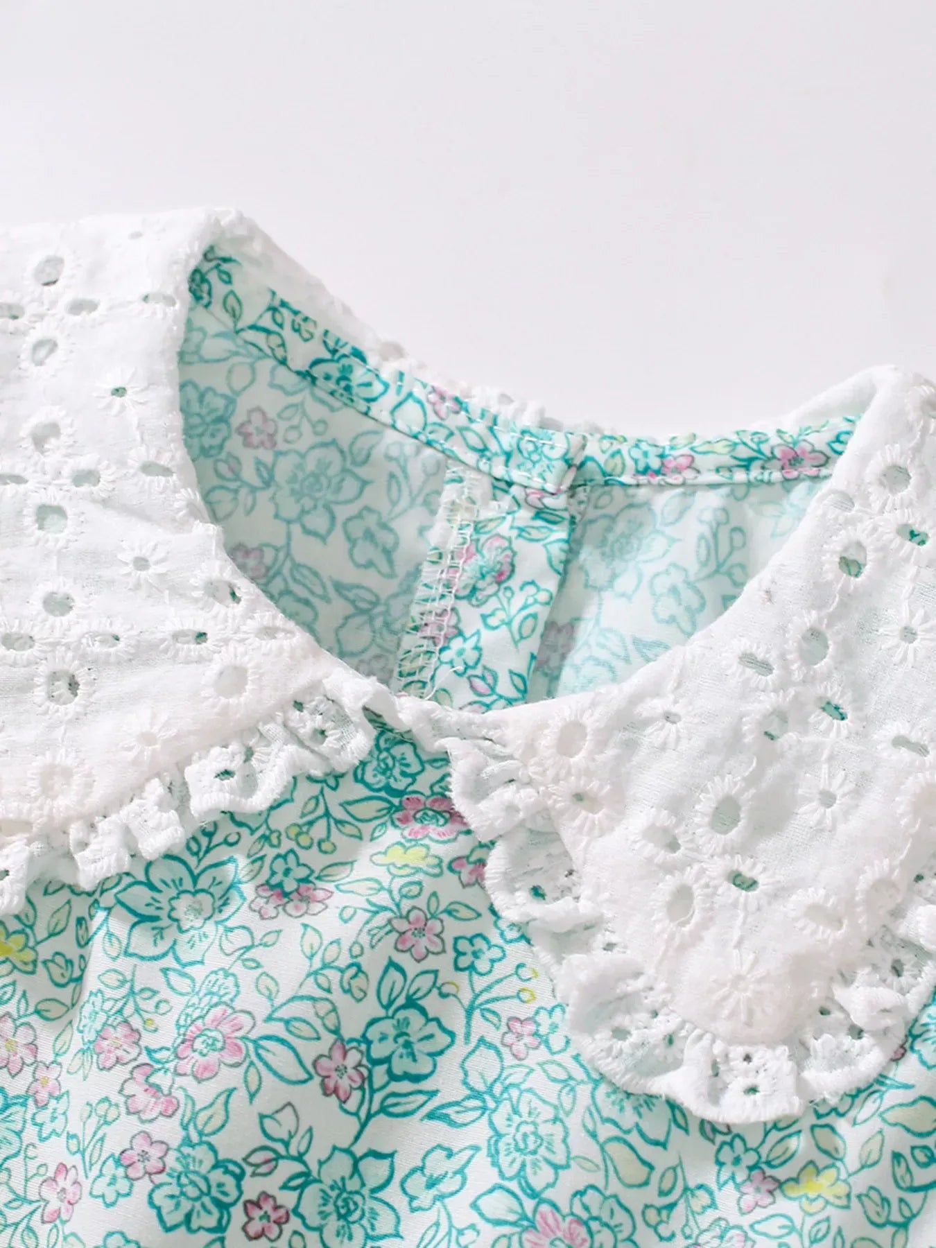 Trendy Kids Apparel US Kids Clothing Children's Floral Print Bunny Peter Pan Collar Dress