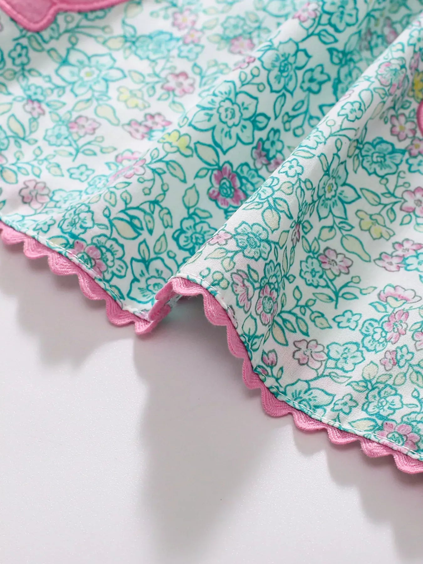 Trendy Kids Apparel US Kids Clothing Children's Floral Print Bunny Peter Pan Collar Dress