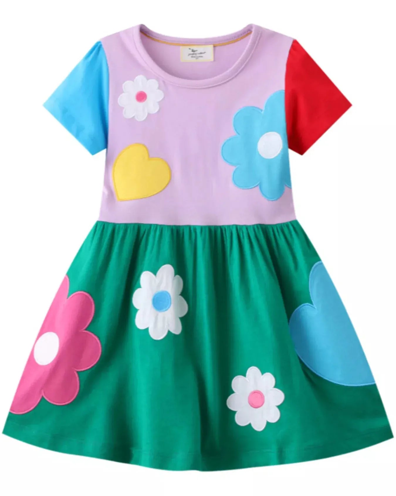 Trendy Kids Apparel US Kids Clothing Children's Flower Round Neck Dress