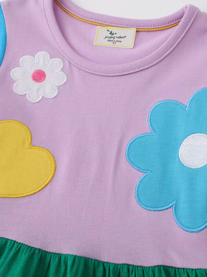 Trendy Kids Apparel US Kids Clothing Children's Flower Round Neck Dress