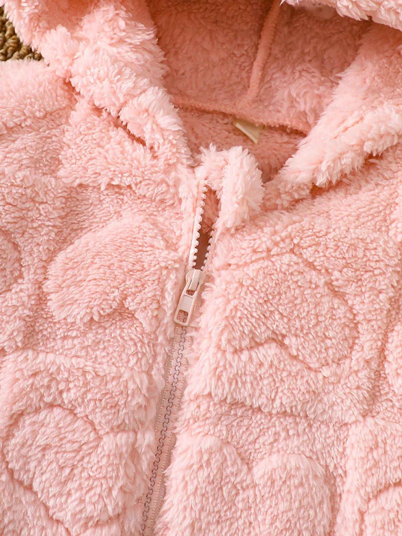 Trendy Kids Apparel US Kids Clothing Children's Heart Pattern Fuzzy Hooded Outerwear