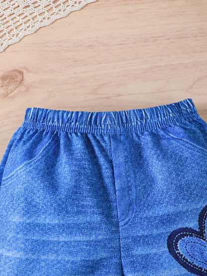 Trendy Kids Apparel US Kids Clothing Children's Heart Print Casual Kids Set