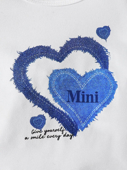 Trendy Kids Apparel US Kids Clothing Children's Heart Print Casual Kids Set