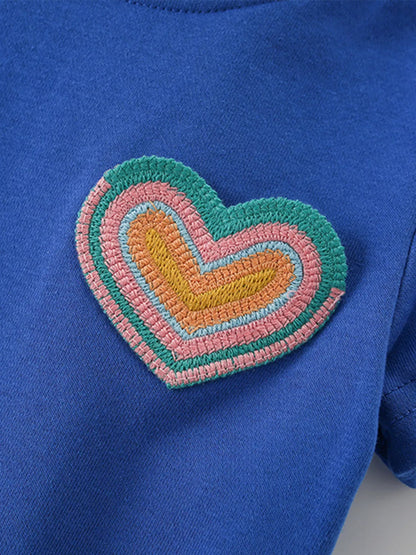 Trendy Kids Apparel US Kids Clothing Children's Heart Round Neck Tee and Shorts Set