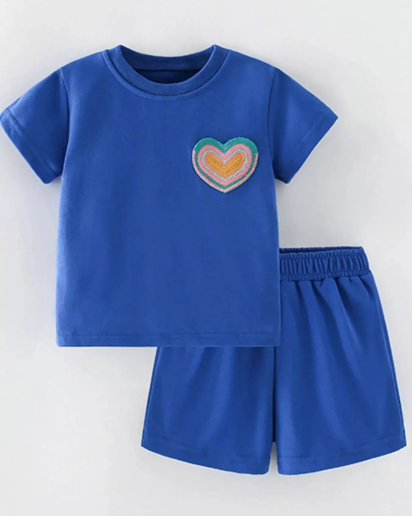 Trendy Kids Apparel US Kids Clothing Children's Heart Round Neck Tee and Shorts Set