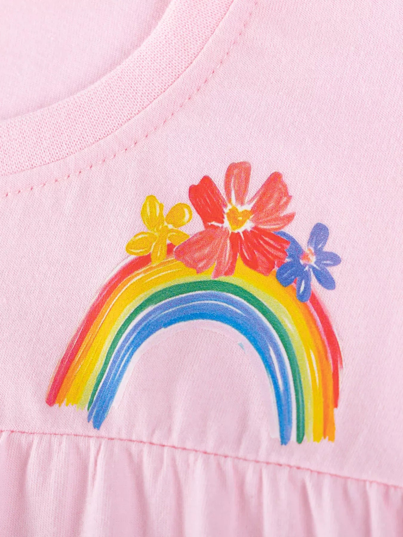 Trendy Kids Apparel US Kids Clothing Children's Rainbow Ruffle Sleeve Top & Capri Set