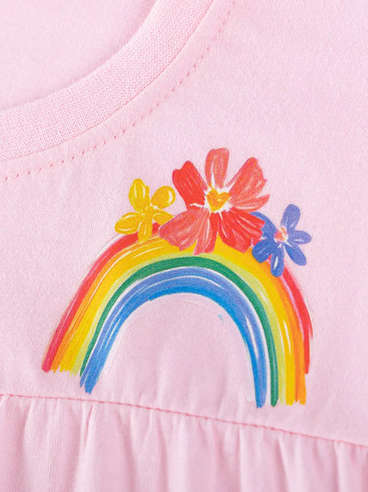 Trendy Kids Apparel US Kids Clothing Children's Rainbow Ruffle Sleeve Top & Capri Set