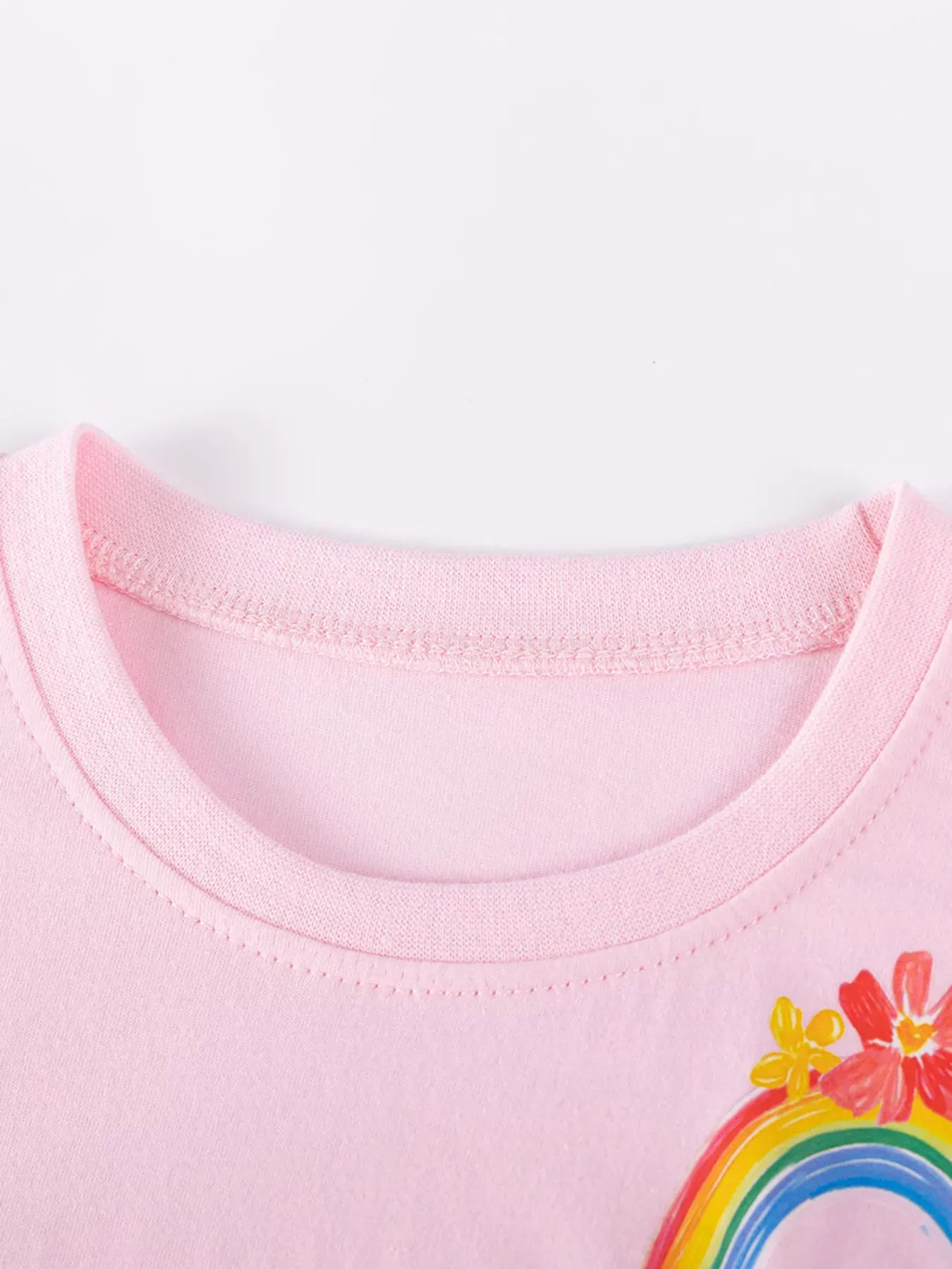 Trendy Kids Apparel US Kids Clothing Children's Rainbow Ruffle Sleeve Top & Capri Set