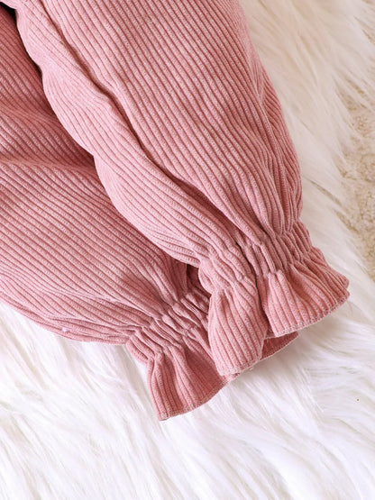 Trendy Kids Apparel US Kids Clothing Children's Ruffled Hem Corduroy Pants