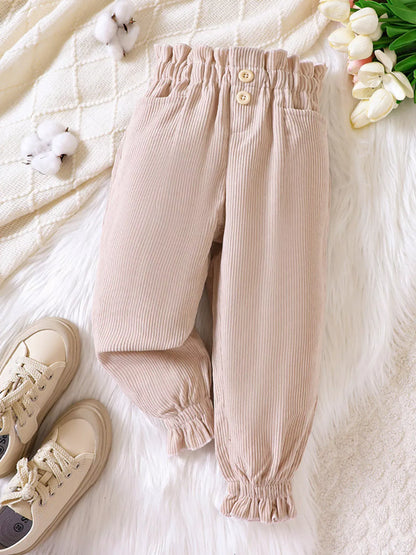 Trendy Kids Apparel US Kids Clothing Children's Ruffled Hem Corduroy Pants