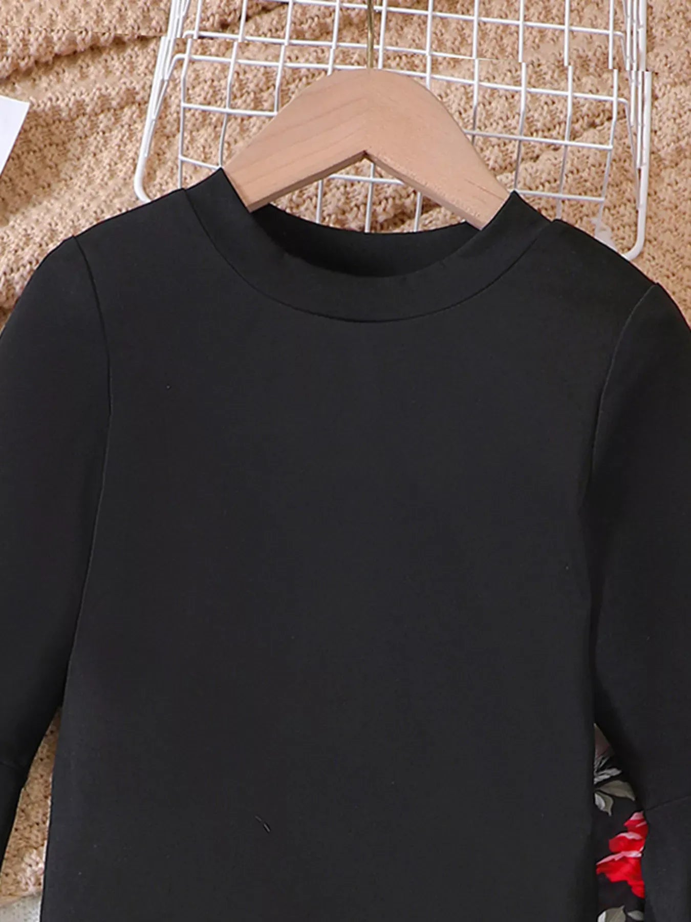 Trendy Kids Apparel US Kids Clothing Children's Solid Top & Floral Flare Pants Set