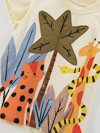 Trendy Kids Apparel US Kids Clothing Children's Tropical Adventure T-Shirt and Shorts Set