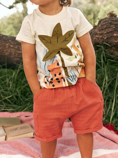 Trendy Kids Apparel US Kids Clothing Children's Tropical Adventure T-Shirt and Shorts Set
