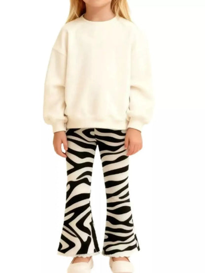 Trendy Kids Apparel US Kids Clothing Children's Zebra Print Flare Pants