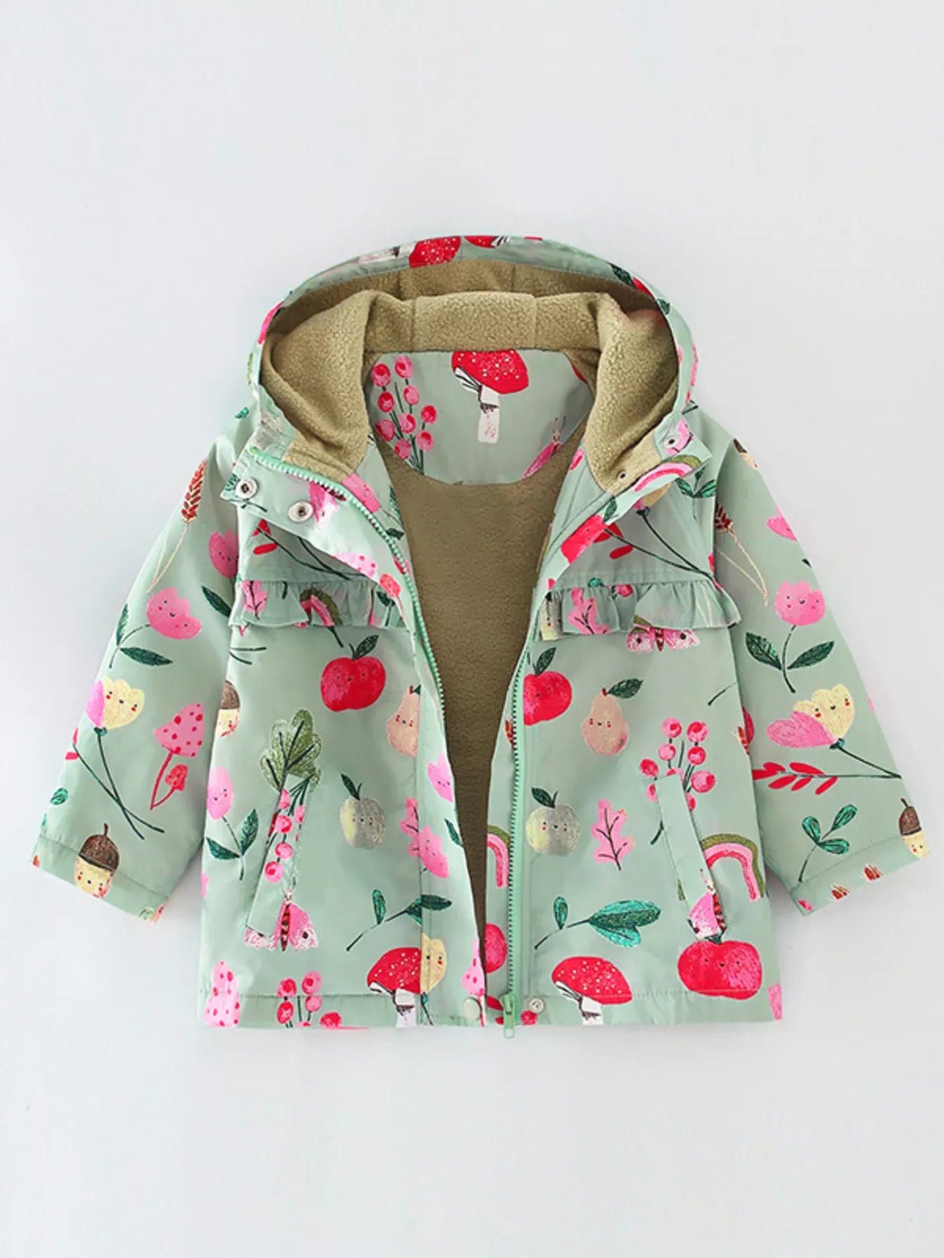 Trendy Kids Apparel US Kids Clothing Girl's Printed Long Sleeve Hooded Jacket