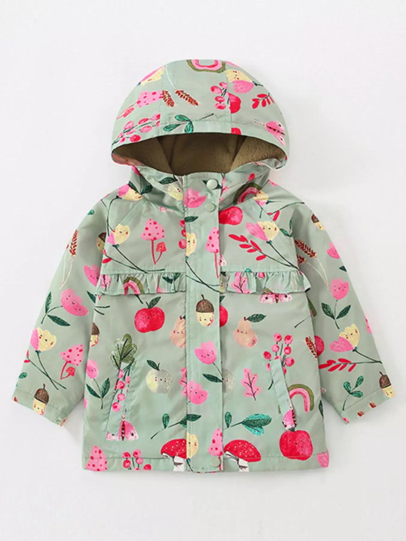 Trendy Kids Apparel US Kids Clothing Girl's Printed Long Sleeve Hooded Jacket