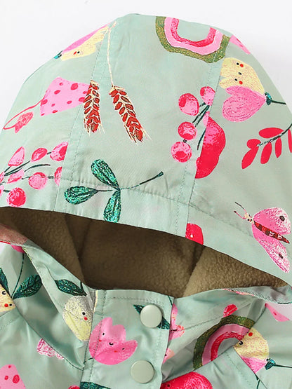 Trendy Kids Apparel US Kids Clothing Girl's Printed Long Sleeve Hooded Jacket