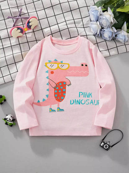 Trendy Kids Apparel US Kids Clothing Girls's Dinosaur Graphic Long Sleeve T-Shirt